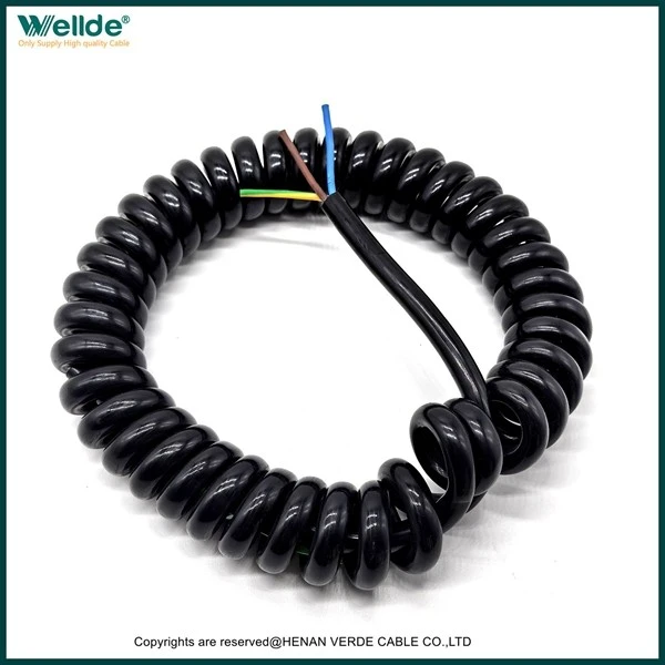3 Core 1.0mm² Black Spiral Cable factory